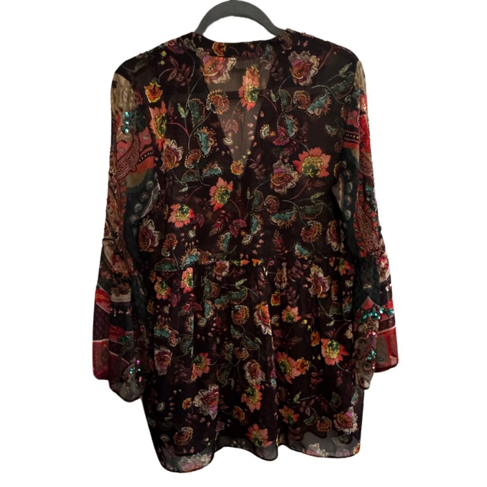 Soft Surroundings - Embellished, Tunic, Flutter Sleeve Blouse - M - Picture 14 of 14